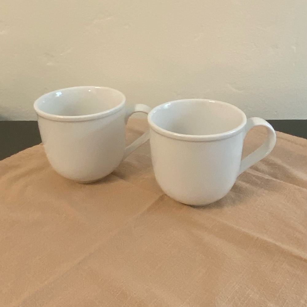 Crate & Barrel White Mugs